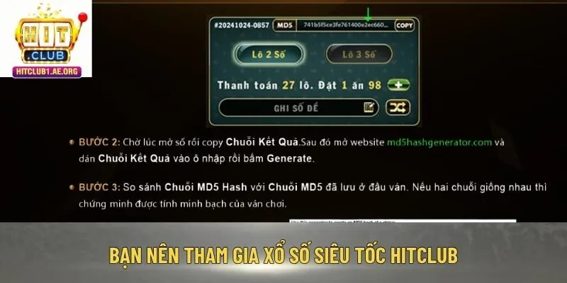 Bạn nên tham gia xổ số siêu tốc Hitclub