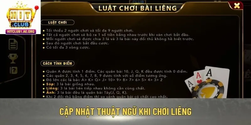 Cập nhật thuật ngữ khi chơi Liêng