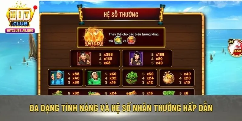 Đa dạng tính năng và hệ số nhân thưởng hấp dẫn