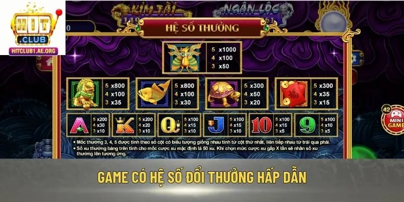 Game có hệ số đổi thưởng hấp dẫn