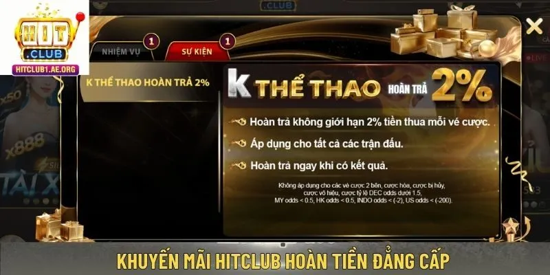 Khuyến mãi Hitclub hoàn tiền đẳng cấp