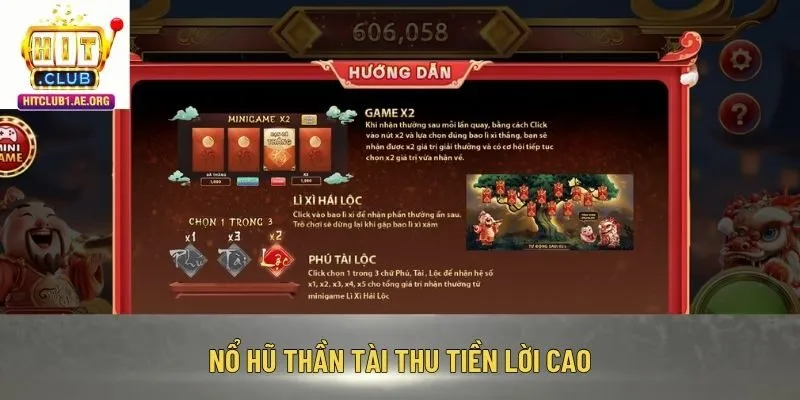 Nổ hũ Thần Tài thu tiền lời cao