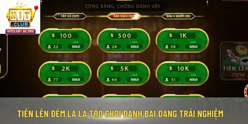 Tiến lên đếm lá là trò chơi đánh bài đáng trải nghiệm